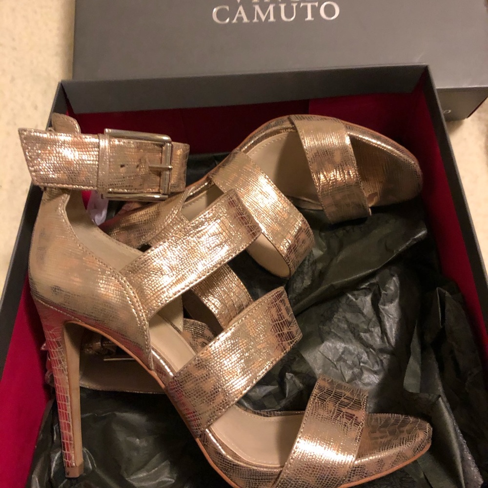 Vince Camuto gold heels